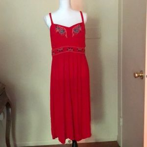 Embroidered Xhilaration Red Summer Dress
